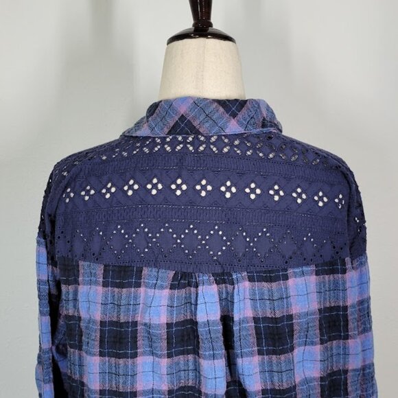 MISS ME  plaid washed button down shirt Sz S NEW - Picture 8 of 12